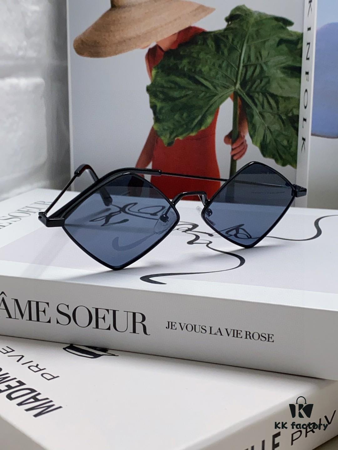 6931abddccd8ab3d7afa0349 YSL Saint Laurent Polygonal Lightweight Alloy Thin Frame Sunglasses for Women, Novelty Design Spring and Summer New Arrival