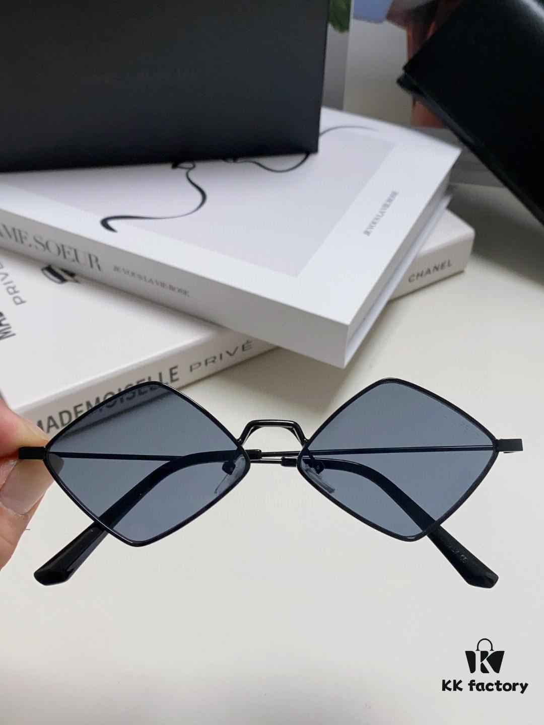 6931abddccd8ab3d7afa034b YSL Saint Laurent Polygonal Lightweight Alloy Thin Frame Sunglasses for Women, Novelty Design Spring and Summer New Arrival