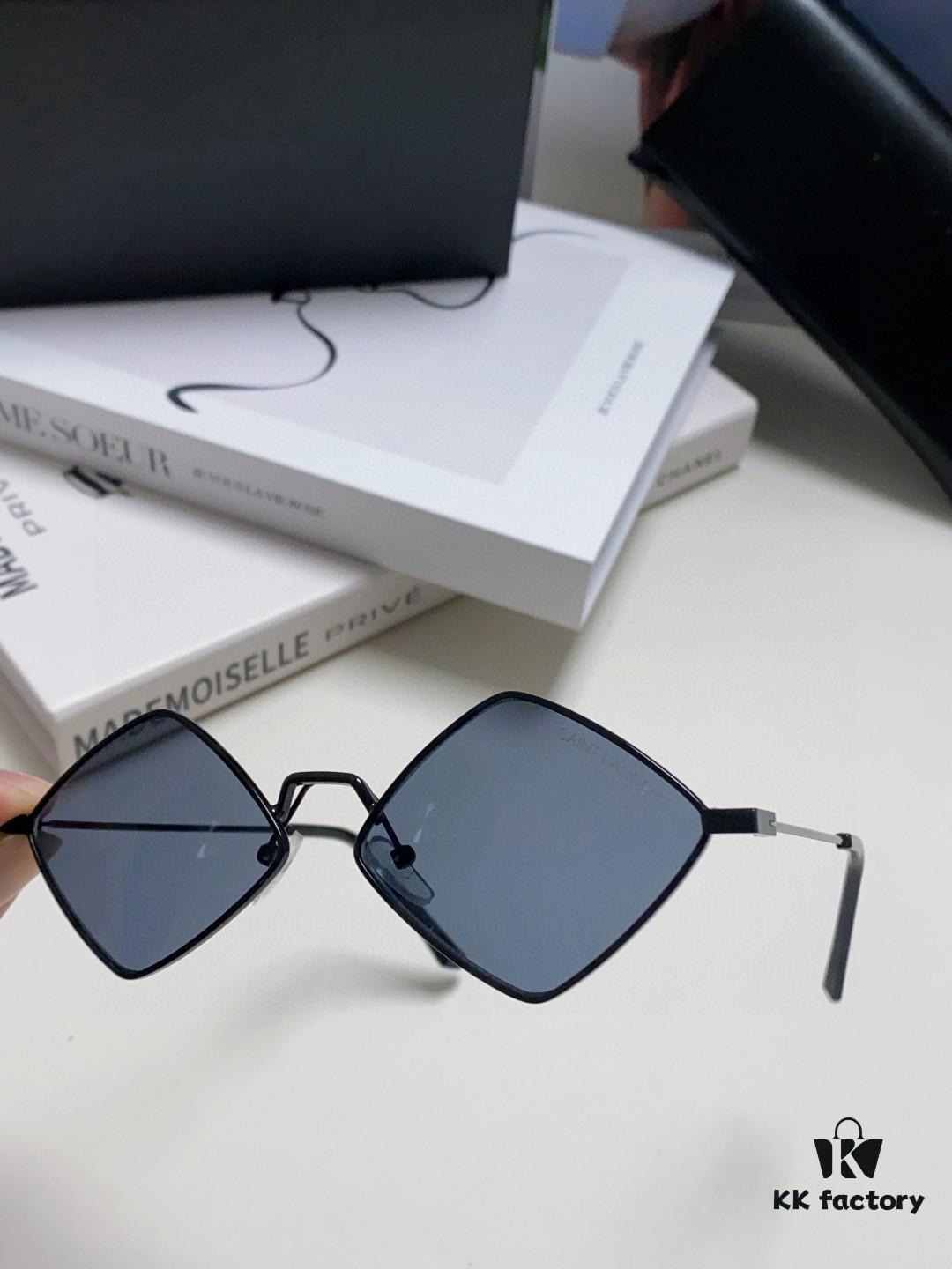 6931abddccd8ab3d7afa034d YSL Saint Laurent Polygonal Lightweight Alloy Thin Frame Sunglasses for Women, Novelty Design Spring and Summer New Arrival