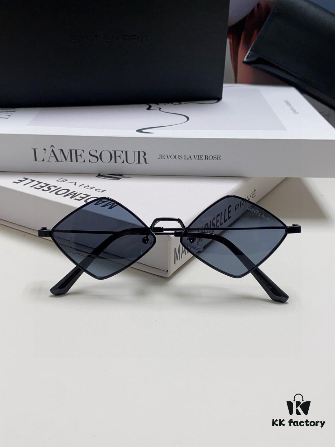 6931abdeccd8ab3d7afa034e YSL Saint Laurent Polygonal Lightweight Alloy Thin Frame Sunglasses for Women, Novelty Design Spring and Summer New Arrival