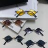 6931abdeccd8ab3d7afa0350 YSL Saint Laurent Polygonal Lightweight Alloy Thin Frame Sunglasses for Women, Novelty Design Spring and Summer New Arrival
