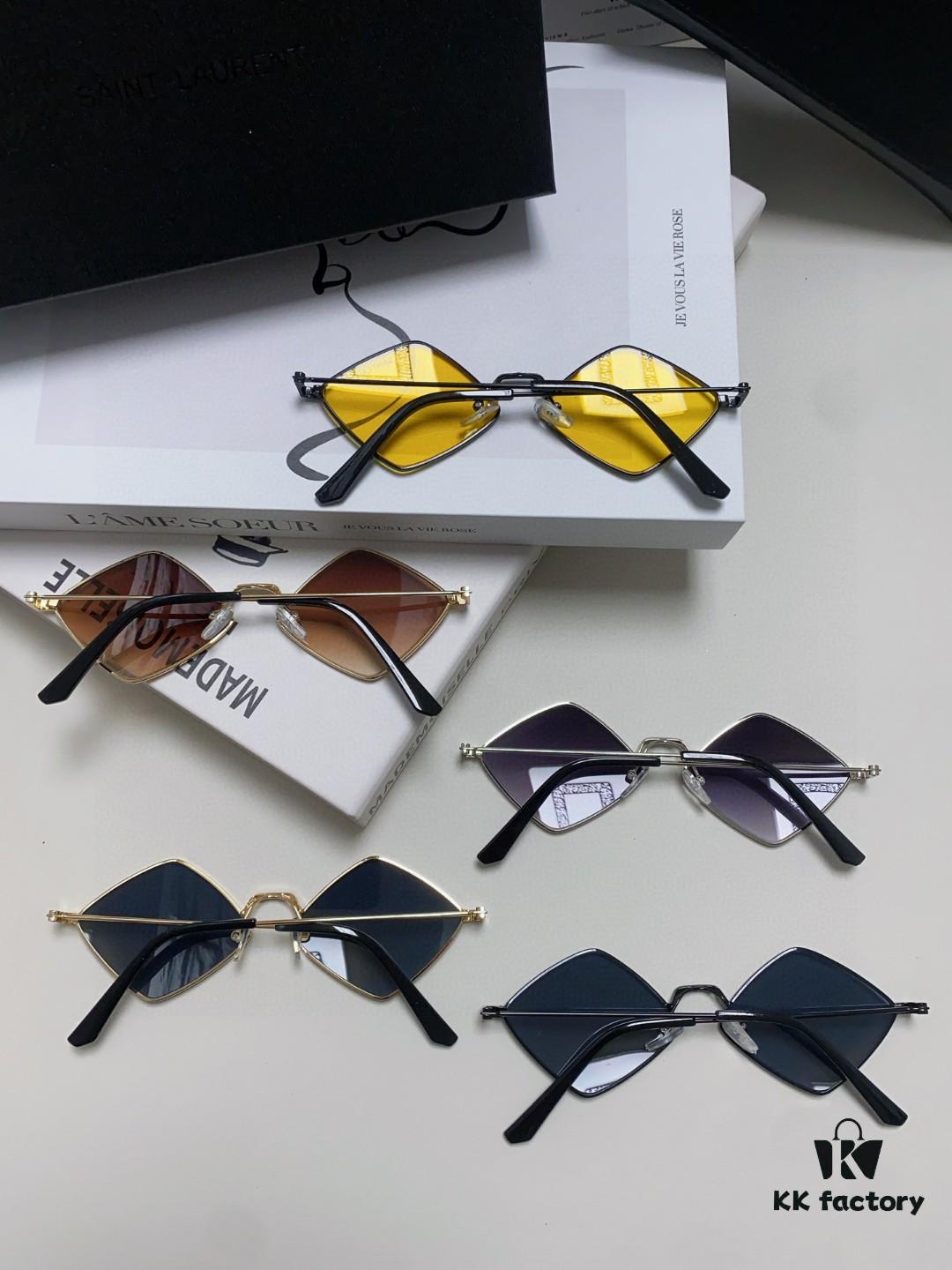 6931abdeccd8ab3d7afa0350 YSL Saint Laurent Polygonal Lightweight Alloy Thin Frame Sunglasses for Women, Novelty Design Spring and Summer New Arrival