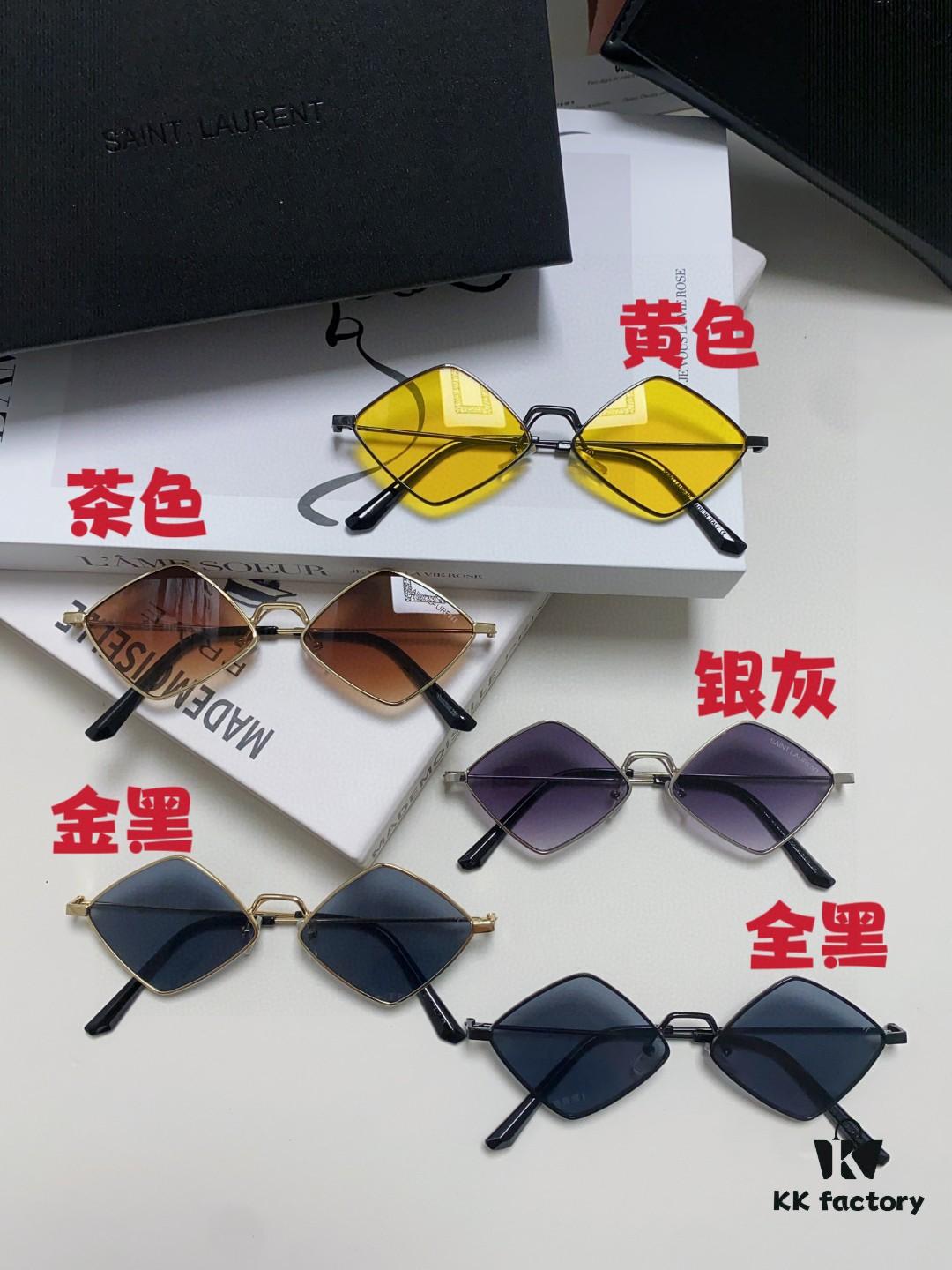 6931abdeccd8ab3d7afa0351 YSL Saint Laurent Polygonal Lightweight Alloy Thin Frame Sunglasses for Women, Novelty Design Spring and Summer New Arrival