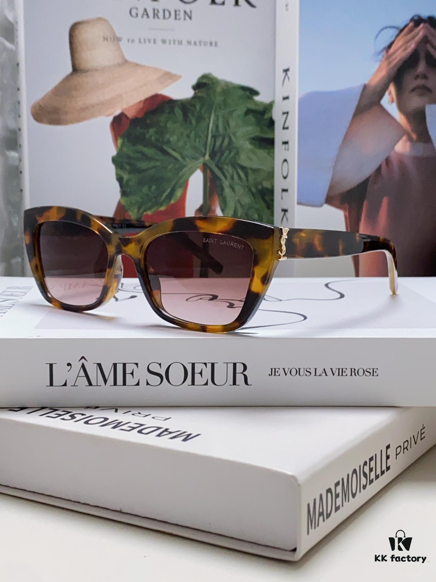 YSL Saint Laurent 2024 New Cat-Eye Sunglasses for Women, High-End UV Protection Polarized Sun Glasses, Influencer-Favorite Women's Sunglasses