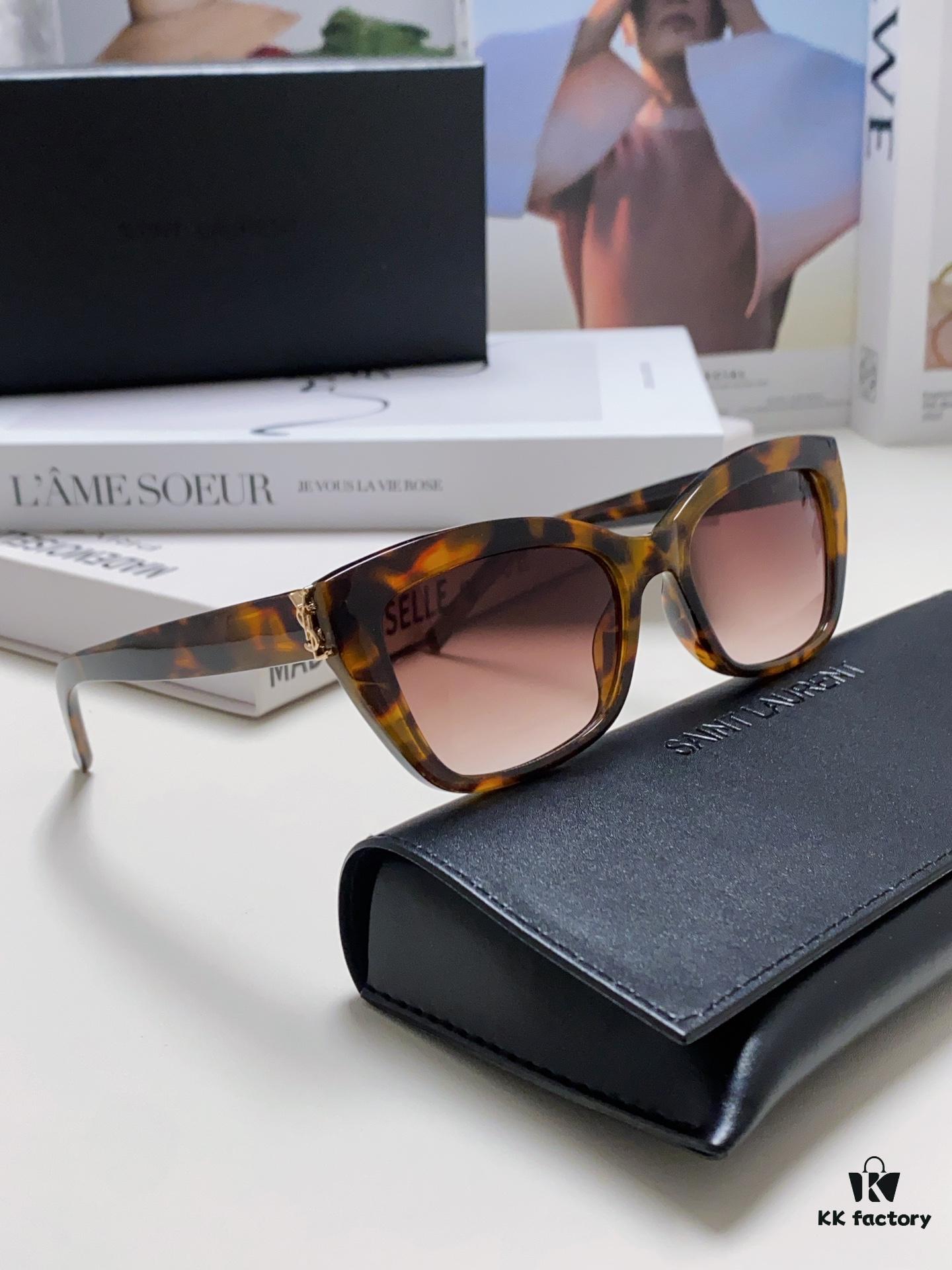 YSL Saint Laurent 2024 New Cat-Eye Sunglasses for Women, High-End UV Protection Polarized Sun Glasses, Influencer-Favorite Women's Sunglasses