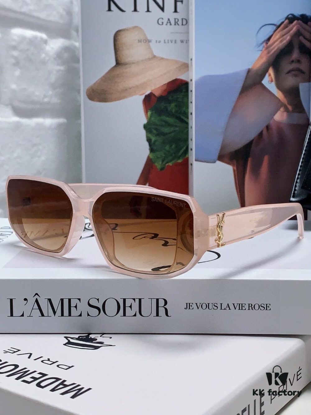 6931abe3ccd8ab3d7afa03a6 YSL Saint Laurent Women's Cat-Eye Fashion Sports Blue Light Blocking Sunglasses