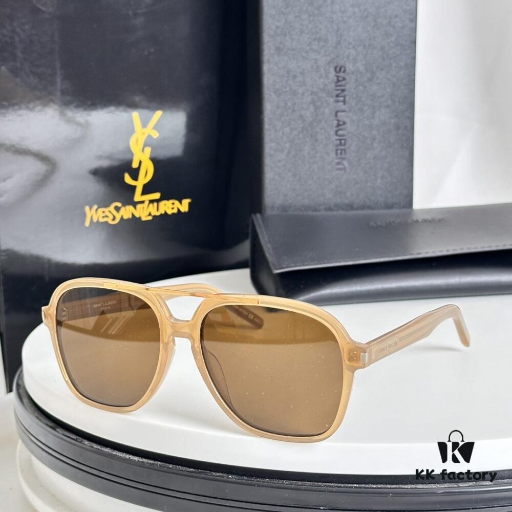 6931abe6ccd8ab3d7afa03cb YSL Saint Laurent Transparent Yellow Square Sunglasses, Lightweight Fashion Sun Glasses SL545, Influencer Style 2023 New Arrival