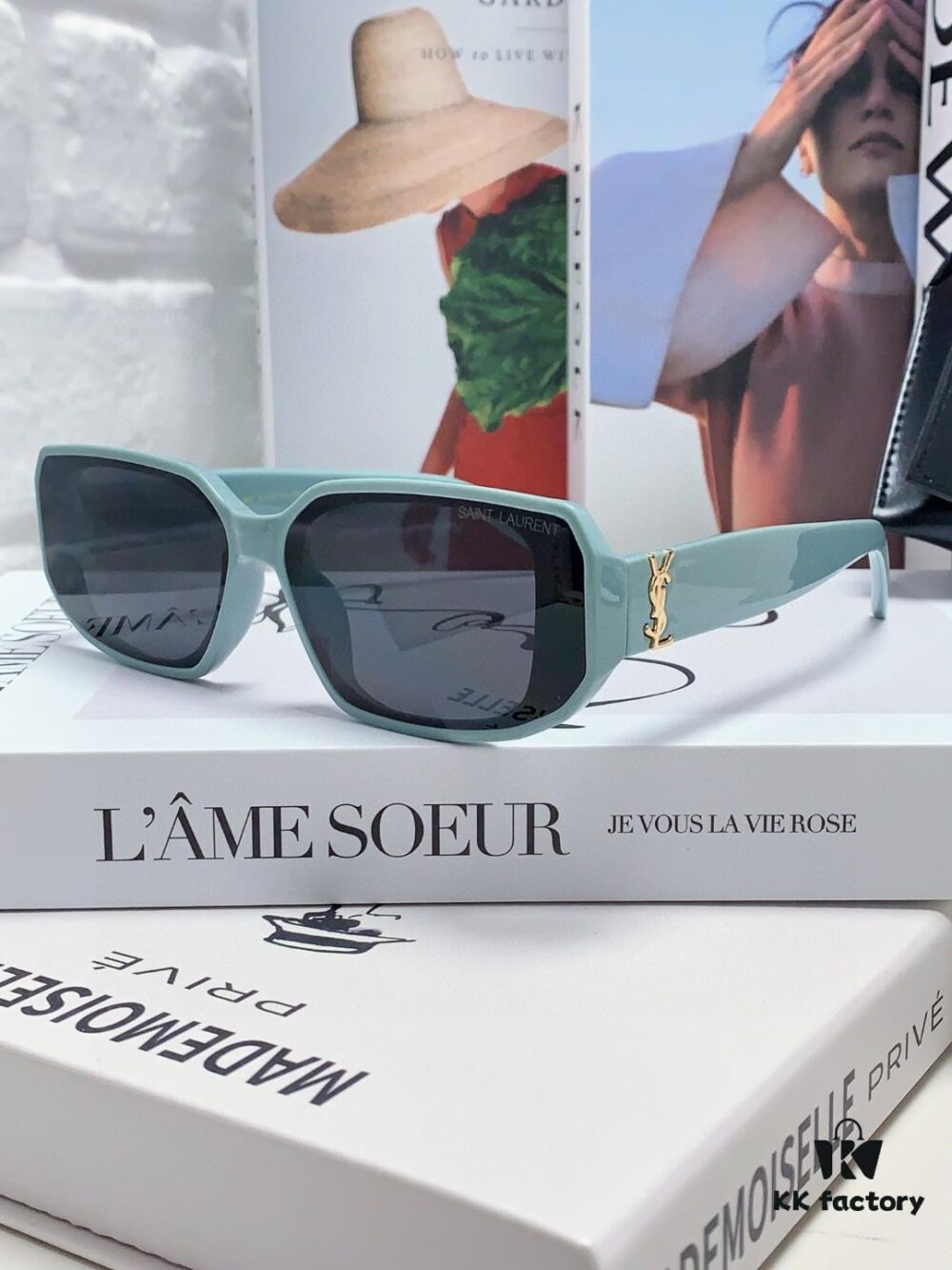 6931abecccd8ab3d7afa0420 YSL Saint Laurent Women's Cat-Eye Fashion Sports Blue Light Blocking Sunglasses