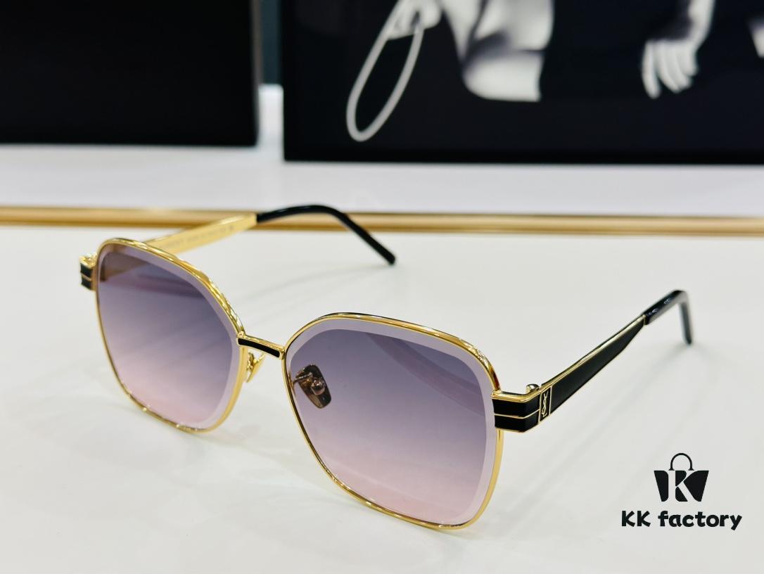 6931abfcccd8ab3d7afa050d Influencer Popular YSL SLM612 Size: 56-145 Metal Frame Design Cute and Sweet Style High-Quality Sunglasses