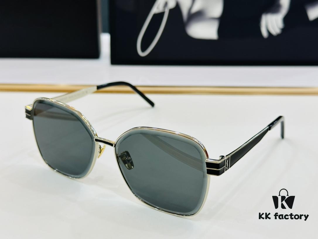 6931abfcccd8ab3d7afa050e Influencer Popular YSL SLM612 Size: 56-145 Metal Frame Design Cute and Sweet Style High-Quality Sunglasses