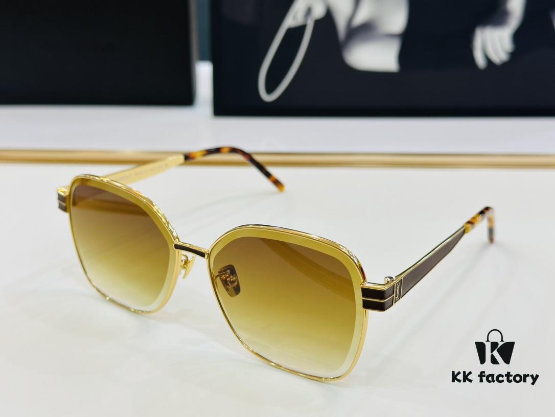 6931abfcccd8ab3d7afa050f Influencer Popular YSL SLM612 Size: 56-145 Metal Frame Design Cute and Sweet Style High-Quality Sunglasses