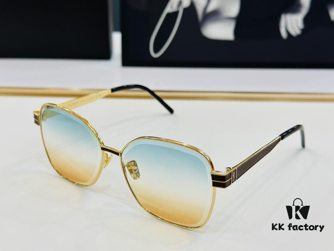 6931abfcccd8ab3d7afa0510 Influencer Popular YSL SLM612 Size: 56-145 Metal Frame Design Cute and Sweet Style High-Quality Sunglasses