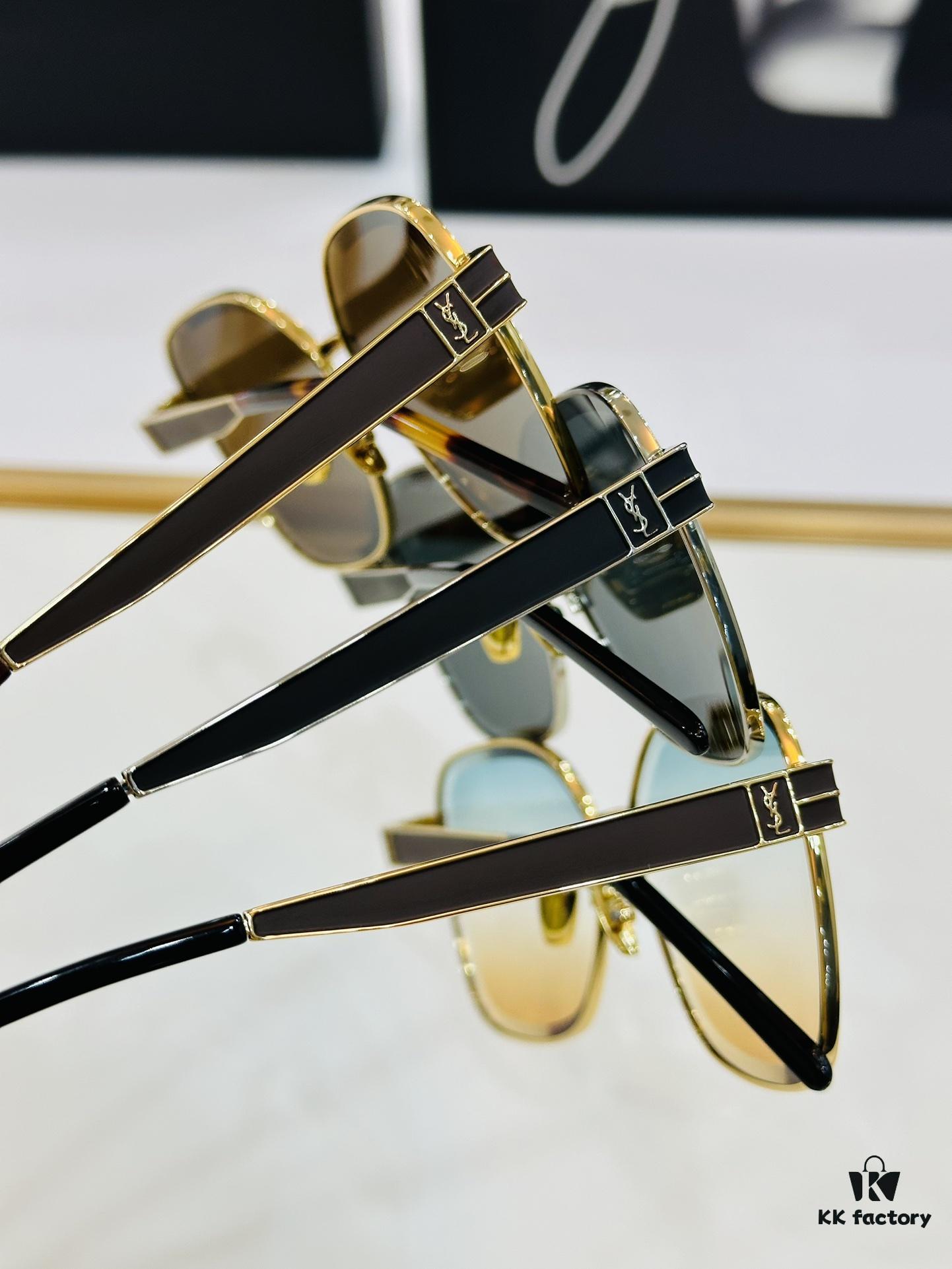 6931abfcccd8ab3d7afa0513 Influencer Popular YSL SLM612 Size: 56-145 Metal Frame Design Cute and Sweet Style High-Quality Sunglasses