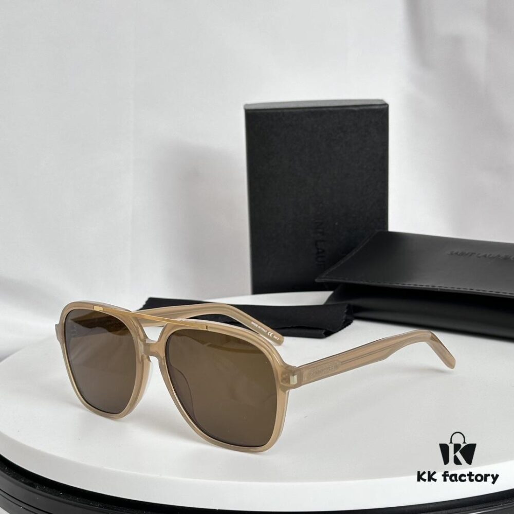 6931ac02ccd8ab3d7afa0575 New 2023 YSL Saint Laurent Transparent Yellow Square Sunglasses, Blogger's Style, Ultra-Light Fashion Shades SL545