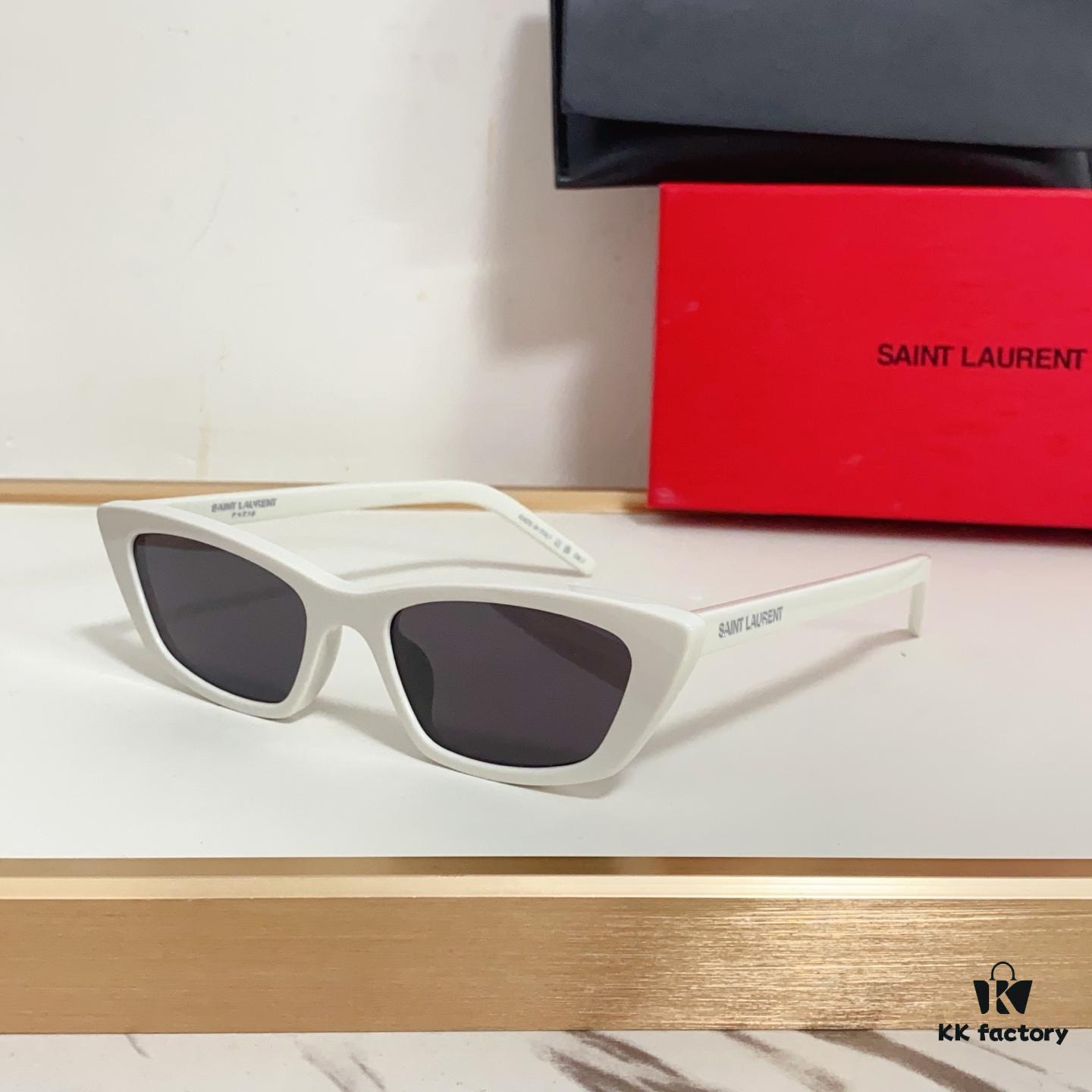 6931ac06ccd8ab3d7afa05ad 125 Saint Laurent SL277 Small Cat-Eye Frame with Saddle Bridge and Embossed Logo on Temples