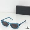 130 Saint Laurent Small Cat-Eye Frame Saddle Bridge with Embossed Logo on Temples