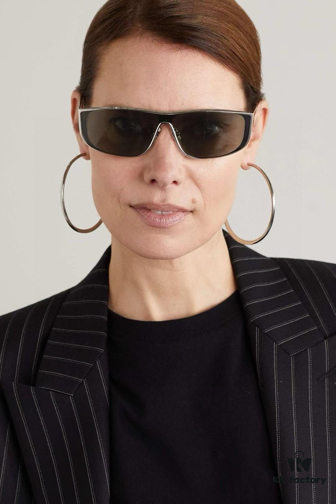 Saint Laurent SL605 Square Narrow Frame Sunglasses