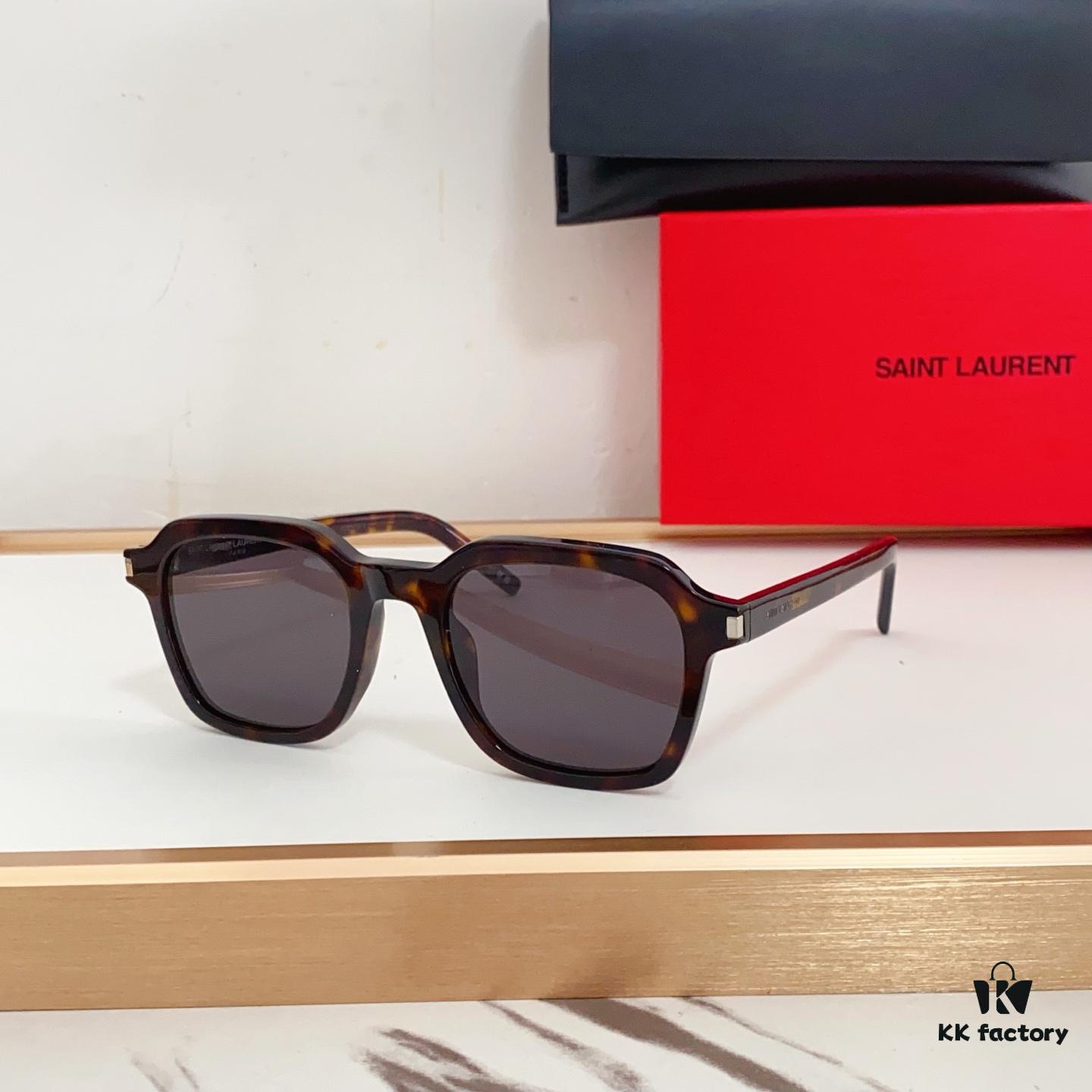6931ac0accd8ab3d7afa05f3 SAINT LAURENT SL 715 Soft Square Frame with Iconic Angles and Integrated Nose Bridge