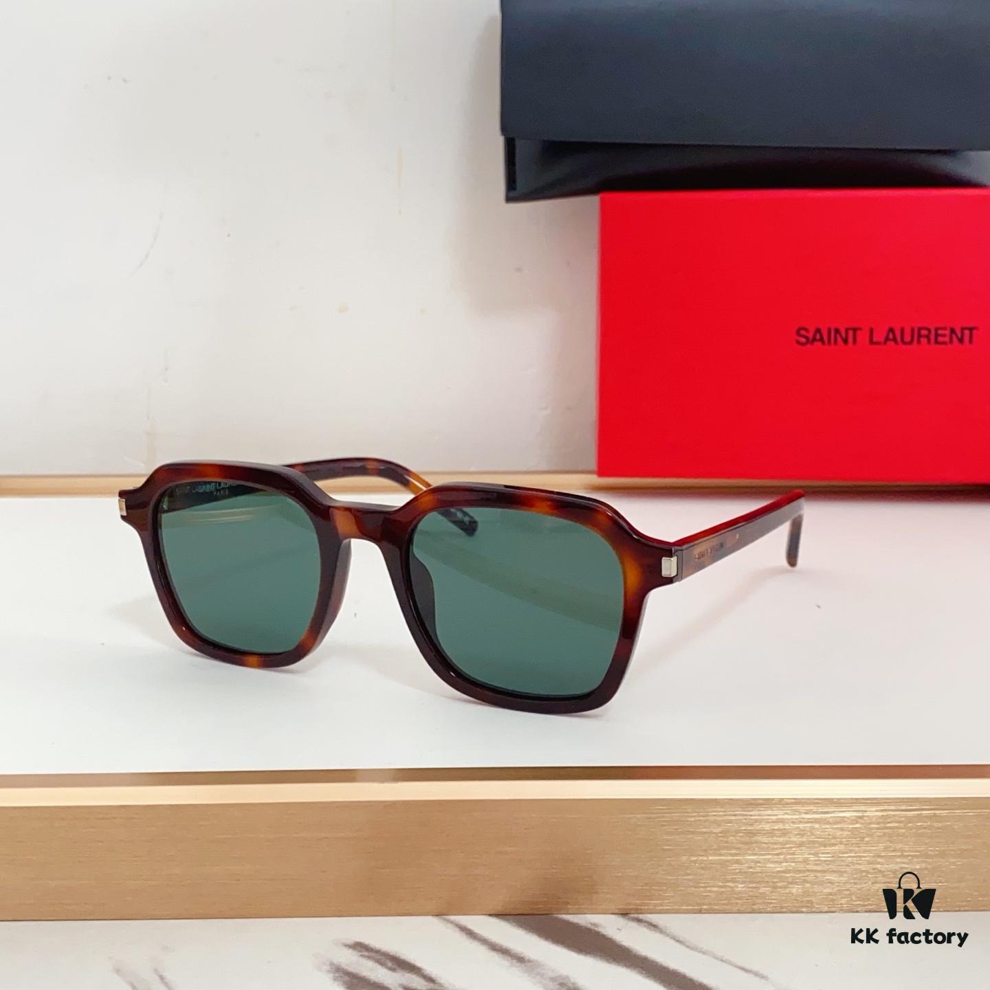 6931ac0accd8ab3d7afa05f4 SAINT LAURENT SL 715 Soft Square Frame with Iconic Angles and Integrated Nose Bridge