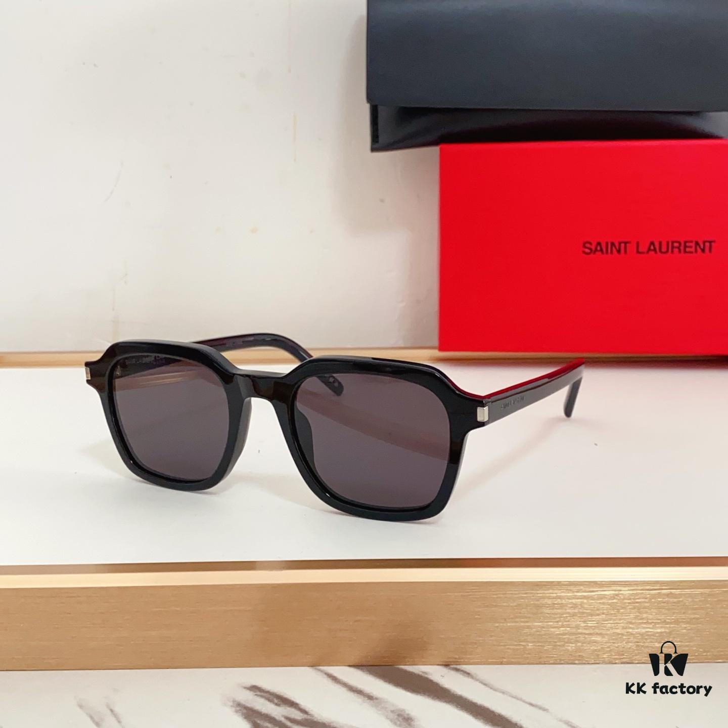 6931ac0accd8ab3d7afa05f5 SAINT LAURENT SL 715 Soft Square Frame with Iconic Angles and Integrated Nose Bridge