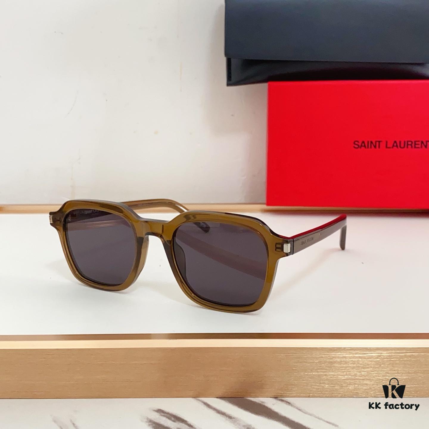 6931ac0bccd8ab3d7afa05f6 SAINT LAURENT SL 715 Soft Square Frame with Iconic Angles and Integrated Nose Bridge