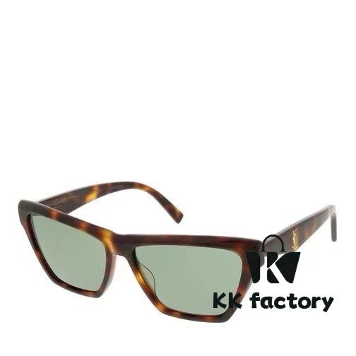 6931ac0eccd8ab3d7afa0629 SAINT LAURENT SLM103F Cat-Eye Sunglasses, Italian-Made Acetate Rectangular Frame with K-Gold Hinges