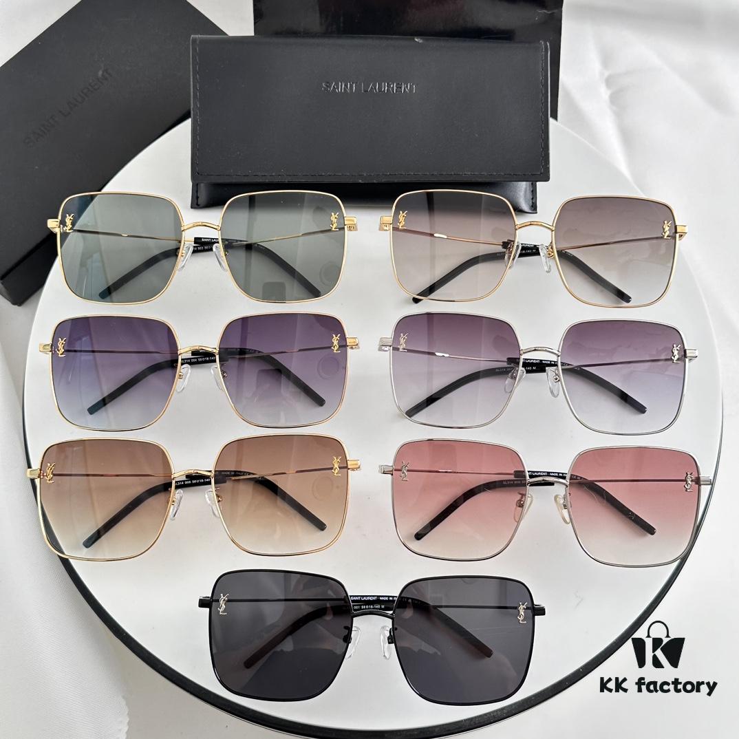 6931ac1dccd8ab3d7afa06fa Authentic SAINT LAURENT SL314 Size 58□18-140 YSL High-Quality Metal Square Fashion Sunglasses