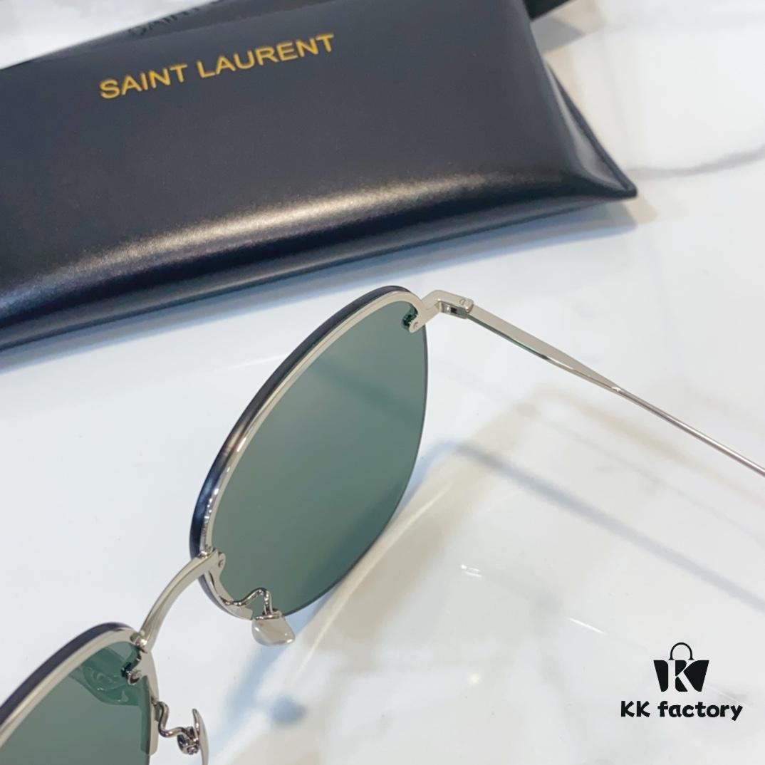6931ac1dccd8ab3d7afa06ff 130 SAINT LAURENT Pilot Style Lightweight Metal Interlocking Letters High-Quality Sunglasses Model SL328K/M SIZE: 66□14-145