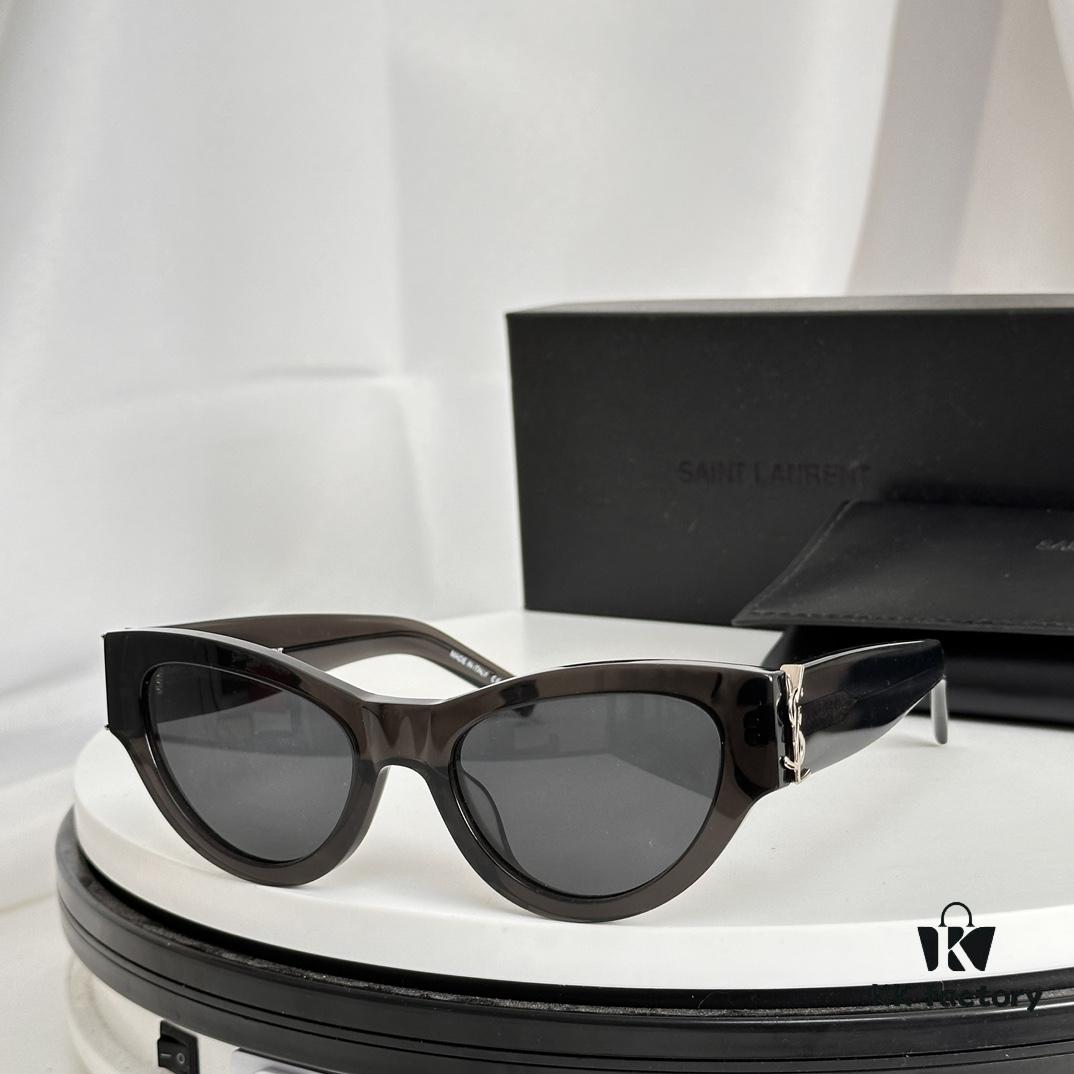 6931ac20ccd8ab3d7afa0722 SAINT LAURENT Saint Laurent SL M94 Size: 53□20-145 YSL Letter Temple High-Quality Irregular Acetate Retro Cat-Eye Fashion Sunglasses