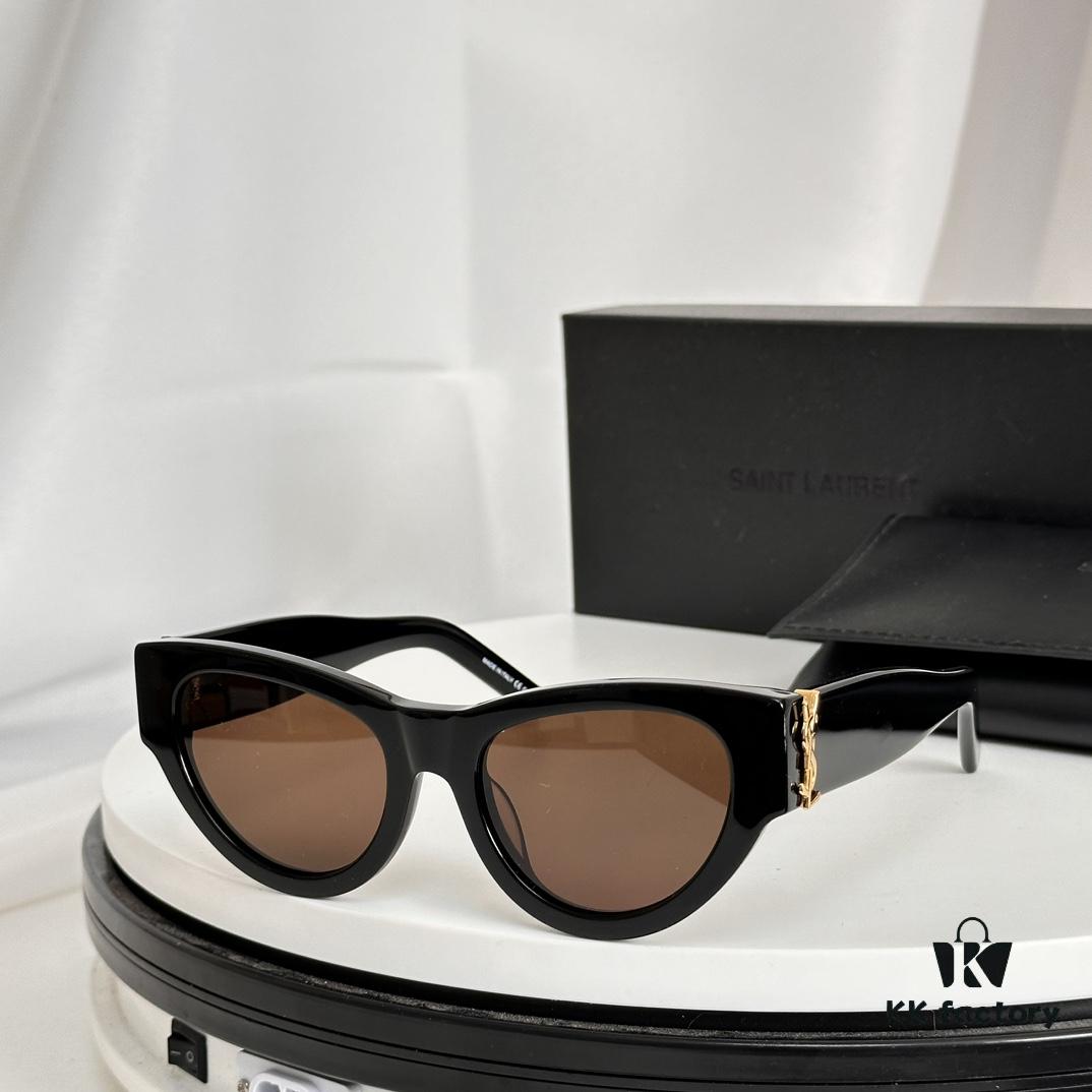 6931ac20ccd8ab3d7afa0725 SAINT LAURENT Saint Laurent SL M94 Size: 53□20-145 YSL Letter Temple High-Quality Irregular Acetate Retro Cat-Eye Fashion Sunglasses
