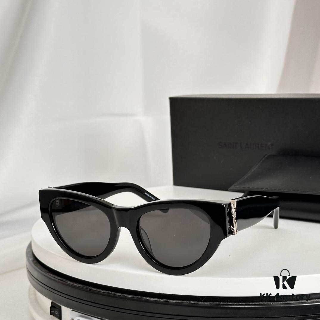 6931ac20ccd8ab3d7afa0726 SAINT LAURENT Saint Laurent SL M94 Size: 53□20-145 YSL Letter Temple High-Quality Irregular Acetate Retro Cat-Eye Fashion Sunglasses