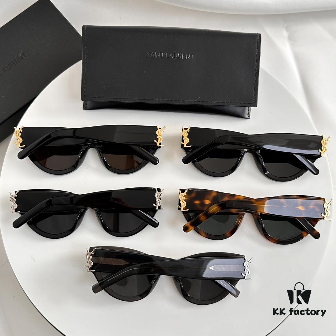 6931ac20ccd8ab3d7afa0728 SAINT LAURENT Saint Laurent SL M94 Size: 53□20-145 YSL Letter Temple High-Quality Irregular Acetate Retro Cat-Eye Fashion Sunglasses