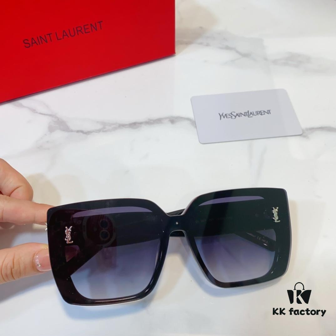 6931ac25ccd8ab3d7afa0776 SAINT LAURENT SL99/F Sunglasses with Deep Beveled Design and YSL Gold Logo