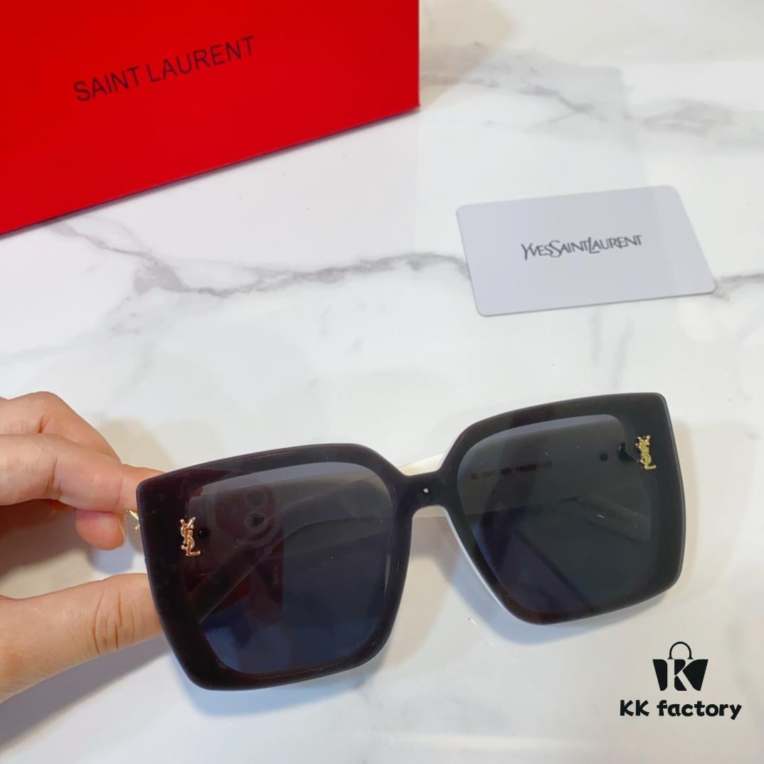 6931ac25ccd8ab3d7afa0777 SAINT LAURENT SL99/F Sunglasses with Deep Beveled Design and YSL Gold Logo