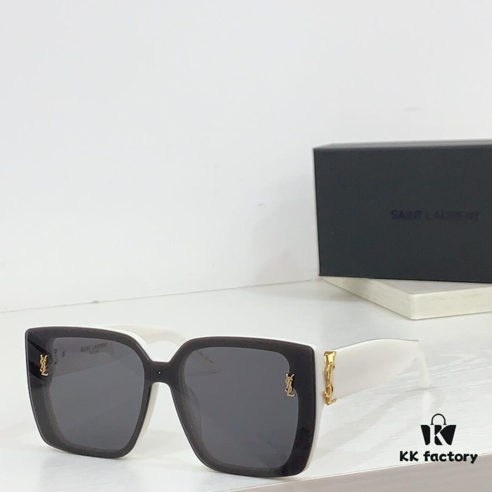 6931ac26ccd8ab3d7afa0783 SAINT LAURENT SL99/F Sunglasses, Size 144-0-145, Deep Beveled Design, YSL Gold Logo