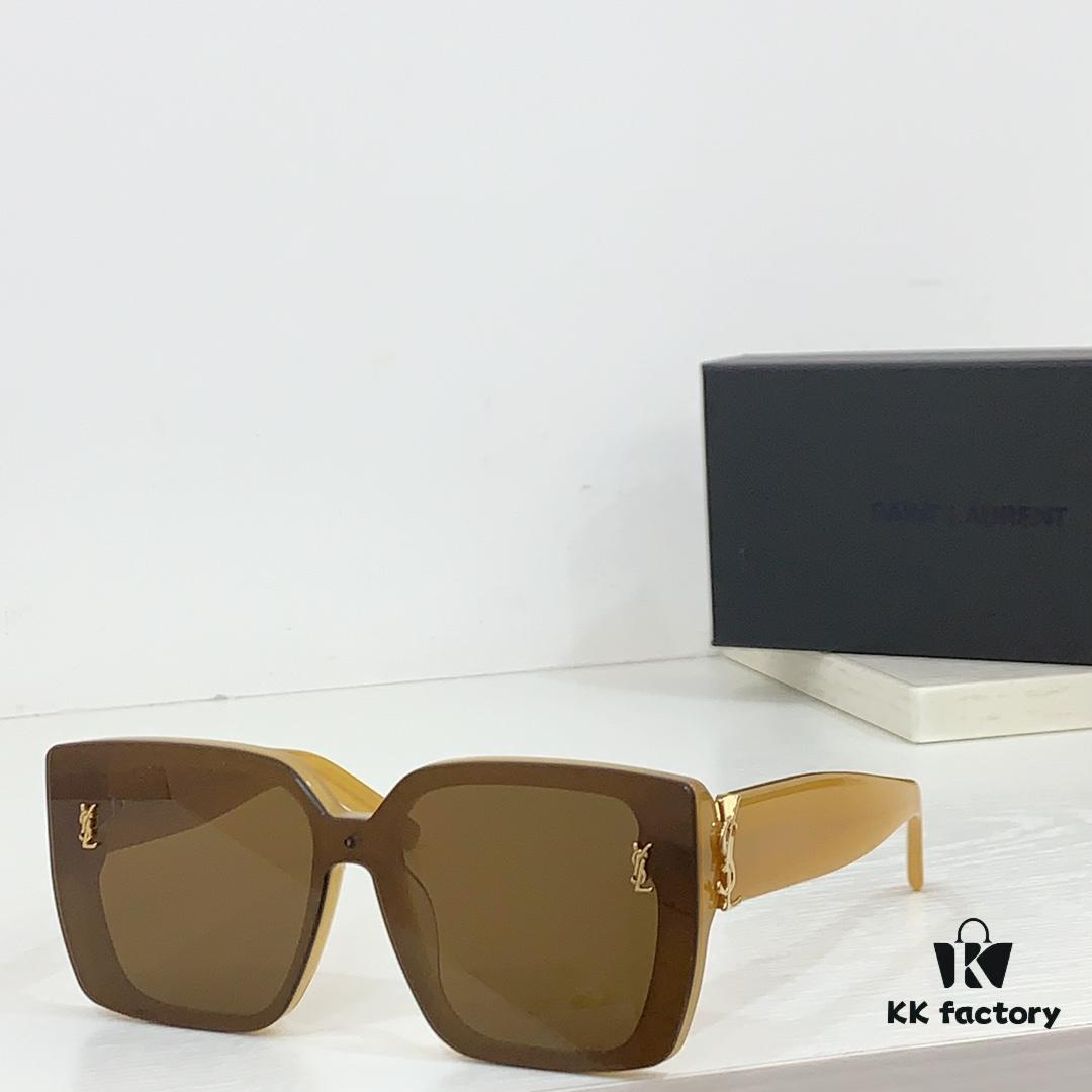 SAINT LAURENT SL99/F Sunglasses, Size 144-0-145, Deep Beveled Design, YSL Gold Logo