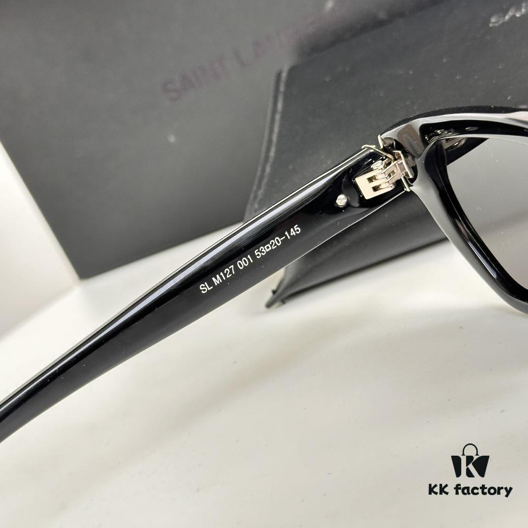 6931ac28ccd8ab3d7afa07a3 Saint Laurent SL M127/F Small Logo YSL Accent Sunglasses