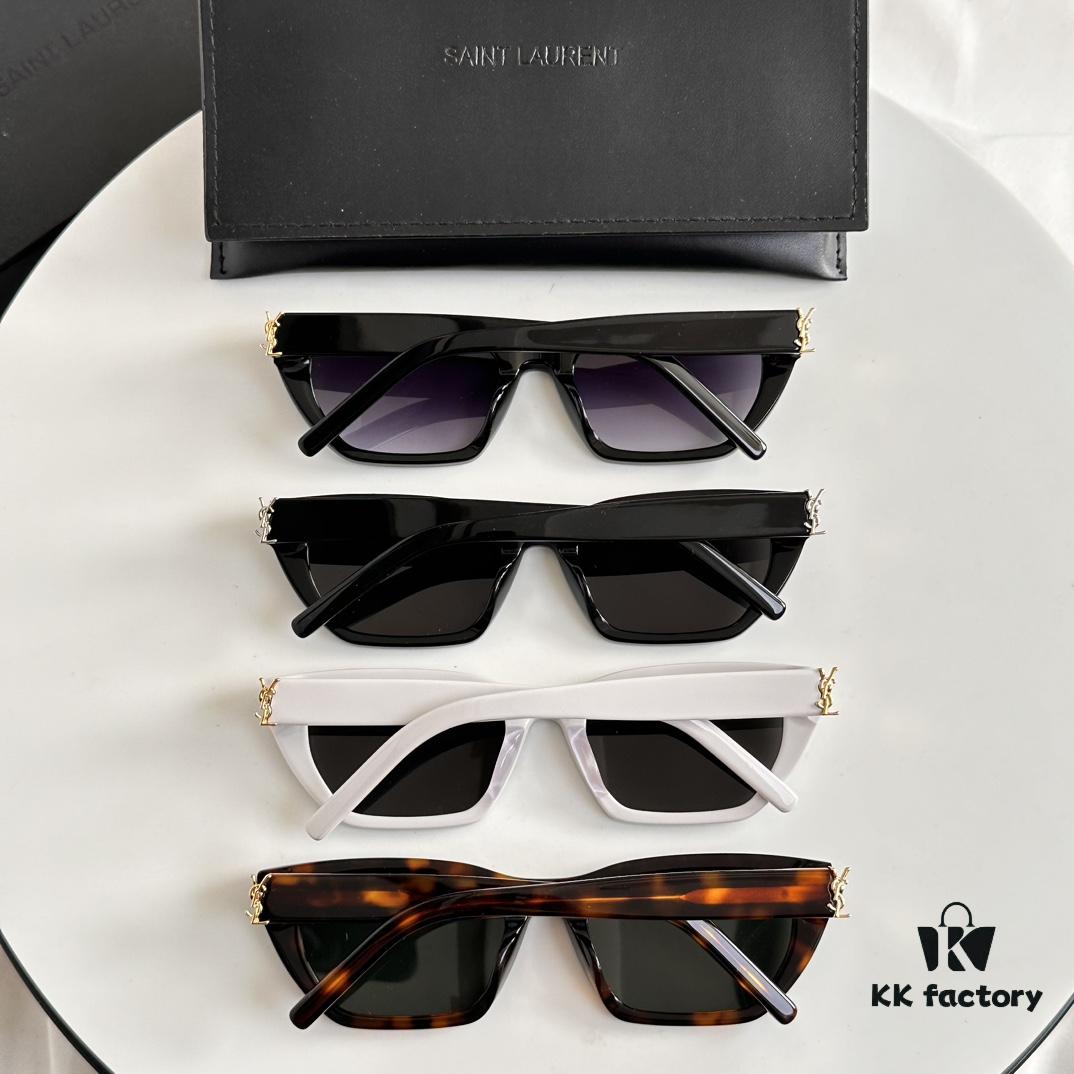 6931ac28ccd8ab3d7afa07a4 Saint Laurent SL M127/F Small Logo YSL Accent Sunglasses