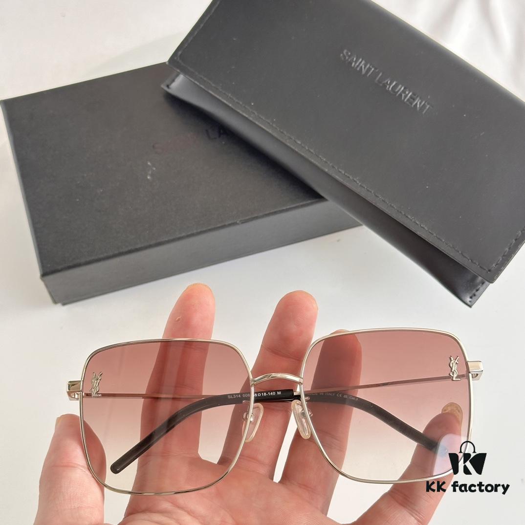 6931ac2cccd8ab3d7afa07e1 Authentic SAINT LAURENT SL314 Size 58□18-140 YSL High-Quality Metal Square Fashion Sunglasses