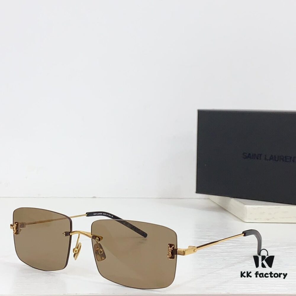 6931ac2dccd8ab3d7afa07f7 SAINT LAURENT · 24 New Arrival SL337M Signature YSL Mirror Detail in European and American Series Slender Temples Frameless Ultra-Light High Electroplating Sunglasses