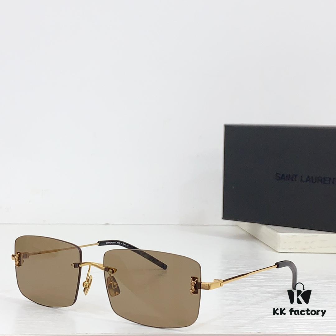 6931ac2dccd8ab3d7afa07f7 SAINT LAURENT · 24 New Arrival SL337M Signature YSL Mirror Detail in European and American Series Slender Temples Frameless Ultra-Light High Electroplating Sunglasses