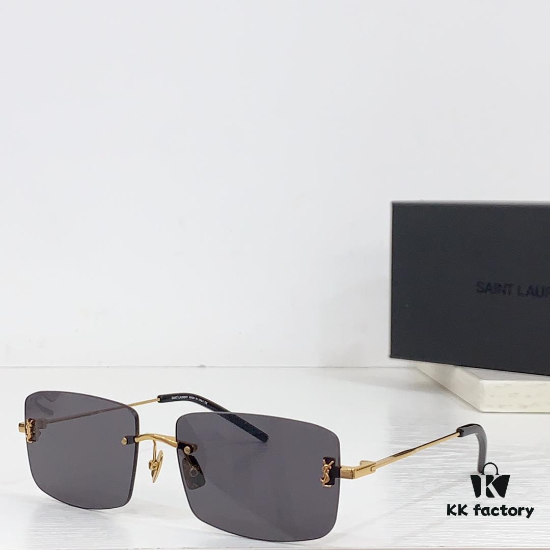 6931ac2dccd8ab3d7afa07f8 SAINT LAURENT · 24 New Arrival SL337M Signature YSL Mirror Detail in European and American Series Slender Temples Frameless Ultra-Light High Electroplating Sunglasses