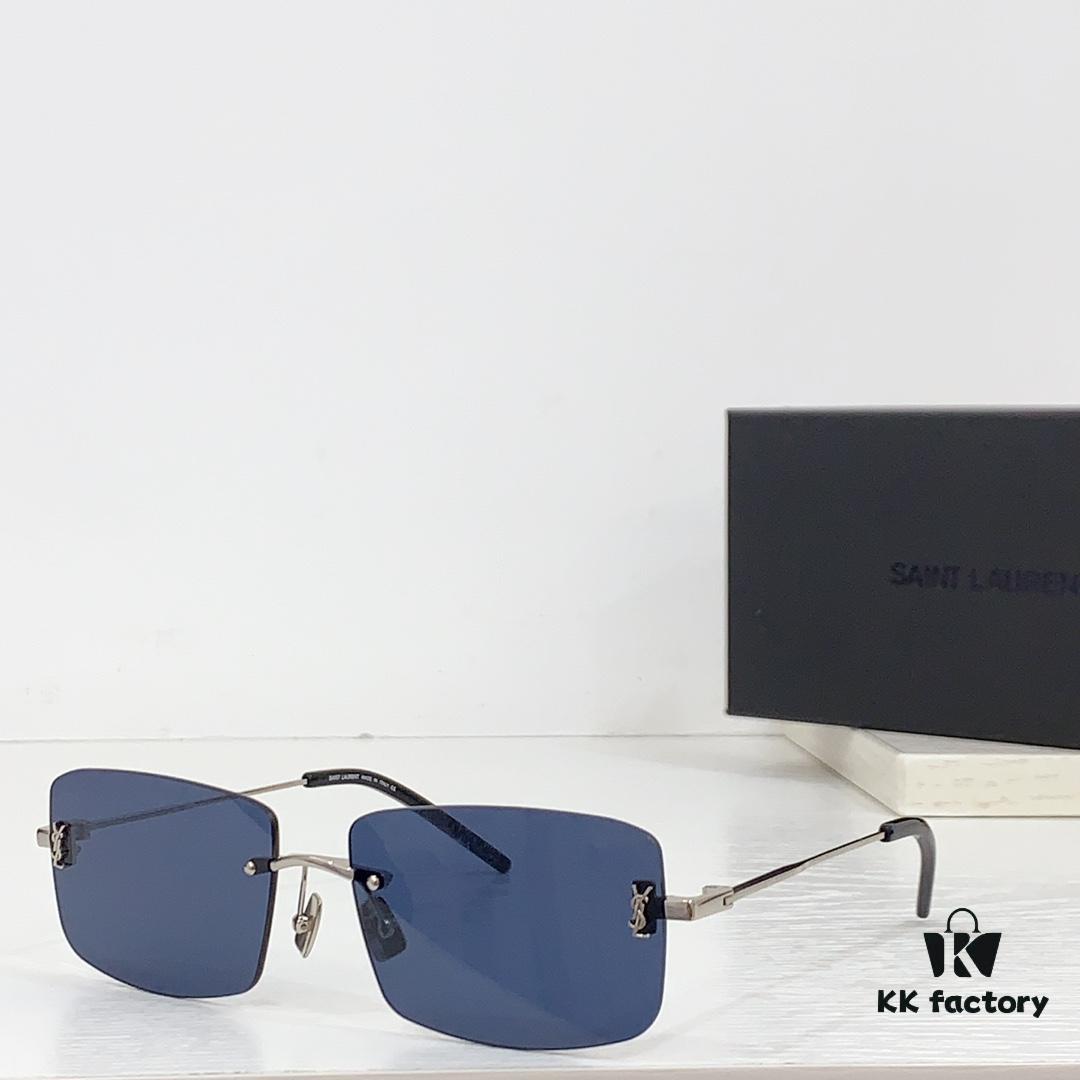 6931ac2dccd8ab3d7afa07fa SAINT LAURENT · 24 New Arrival SL337M Signature YSL Mirror Detail in European and American Series Slender Temples Frameless Ultra-Light High Electroplating Sunglasses
