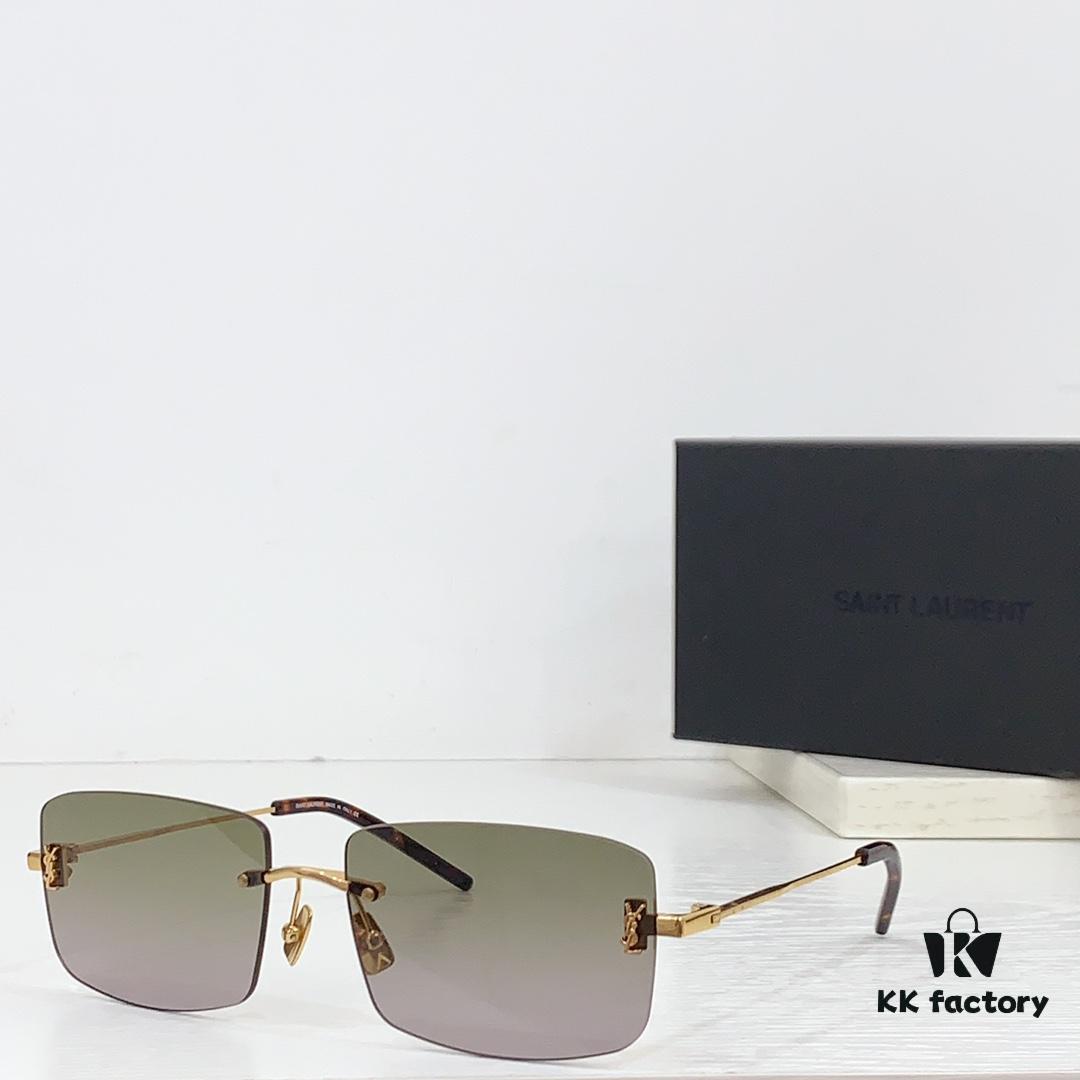 6931ac2eccd8ab3d7afa07fc SAINT LAURENT · 24 New Arrival SL337M Signature YSL Mirror Detail in European and American Series Slender Temples Frameless Ultra-Light High Electroplating Sunglasses