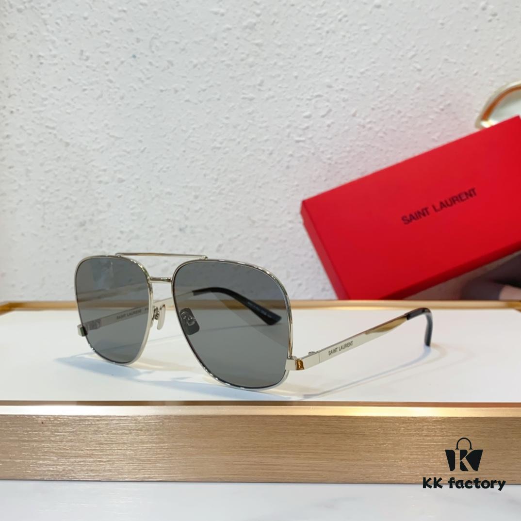 6931ac31ccd8ab3d7afa083a SAINT LAURENT SL 653/F LEON Dual-Bridge Sunglasses with Low Temple Design