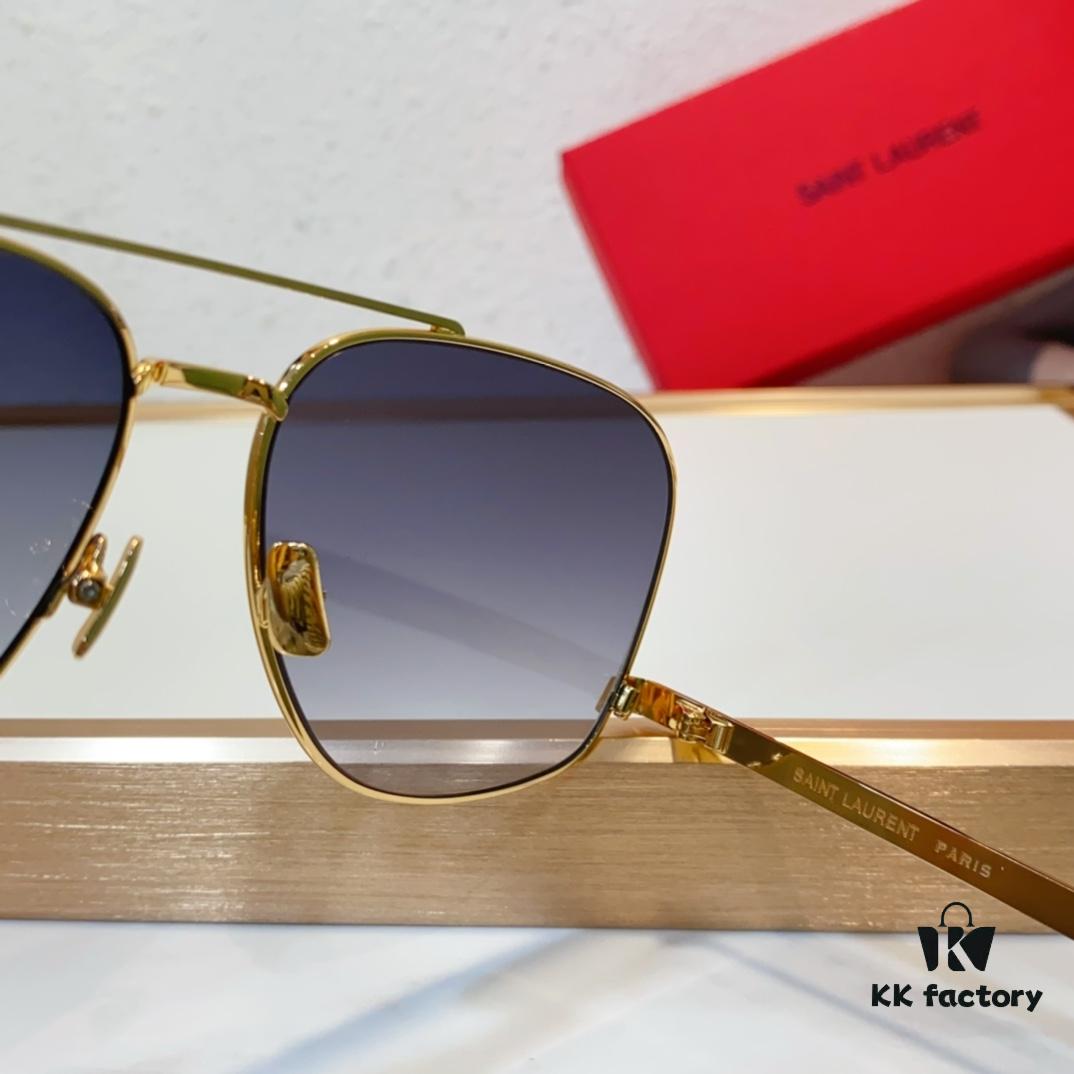 6931ac32ccd8ab3d7afa083d SAINT LAURENT SL 653/F LEON Dual-Bridge Sunglasses with Low Temple Design