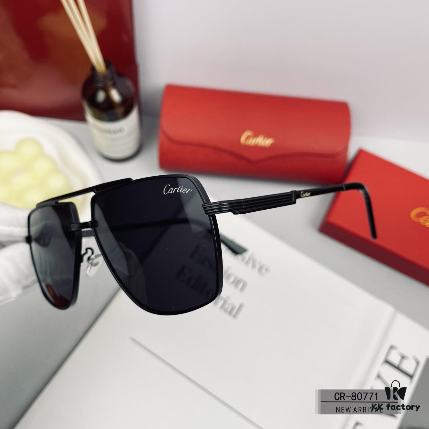 6931ac32ccd8ab3d7afa084b Cartier France - Polarized Resin HD Lens Sunglasses, Lightweight Metal Frame, Unisex Design, Model 80771