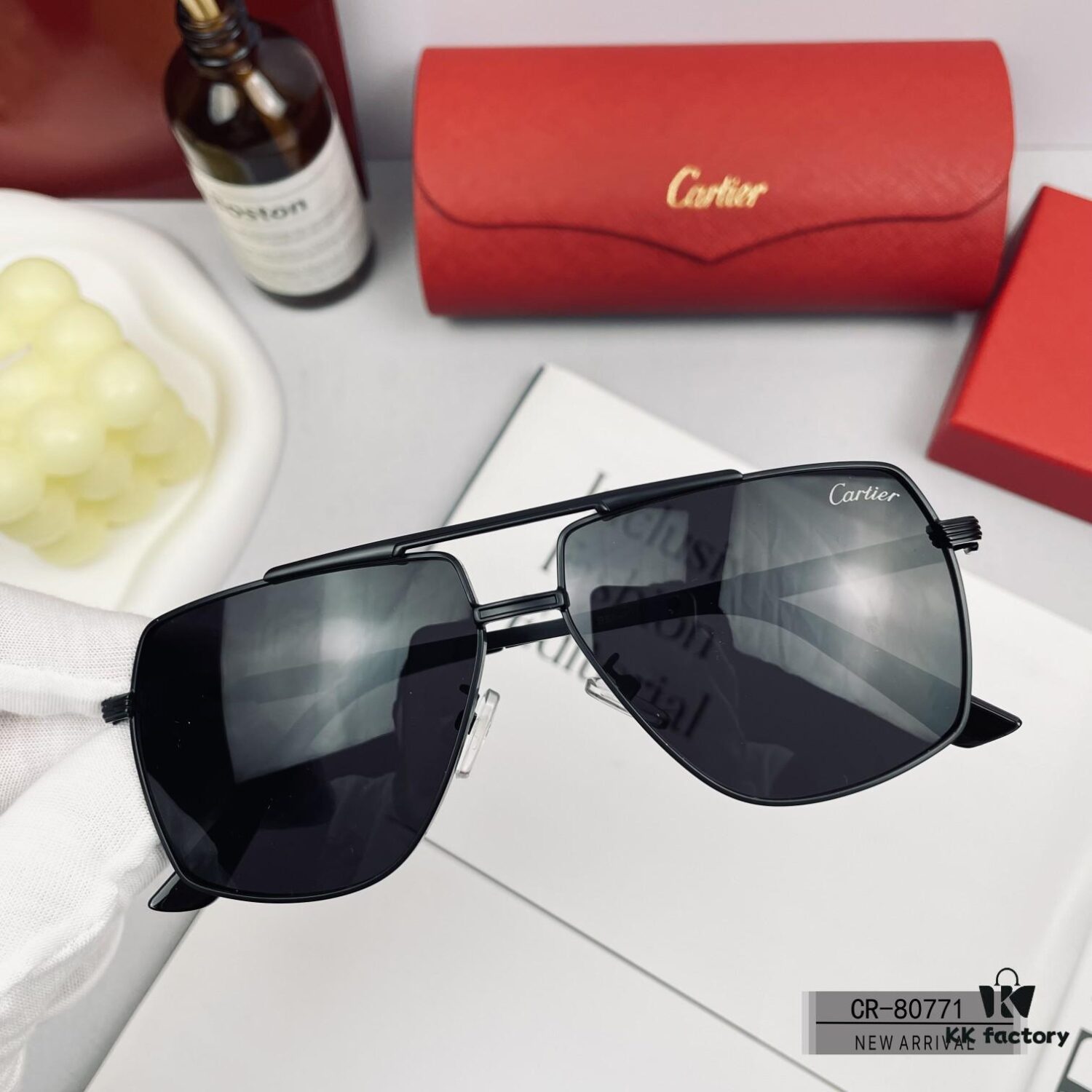 6931ac33ccd8ab3d7afa084d Cartier France - Polarized Resin HD Lens Sunglasses, Lightweight Metal Frame, Unisex Design, Model 80771