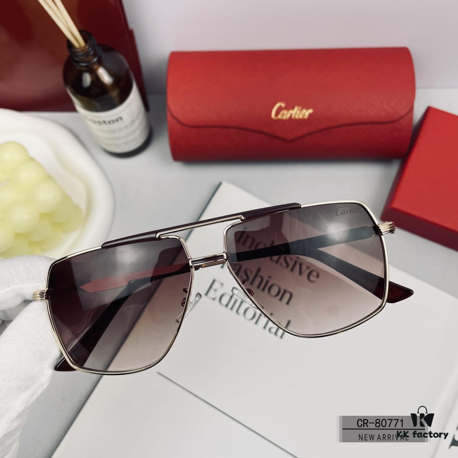 6931ac33ccd8ab3d7afa084e Cartier France - Polarized Resin HD Lens Sunglasses, Lightweight Metal Frame, Unisex Design, Model 80771