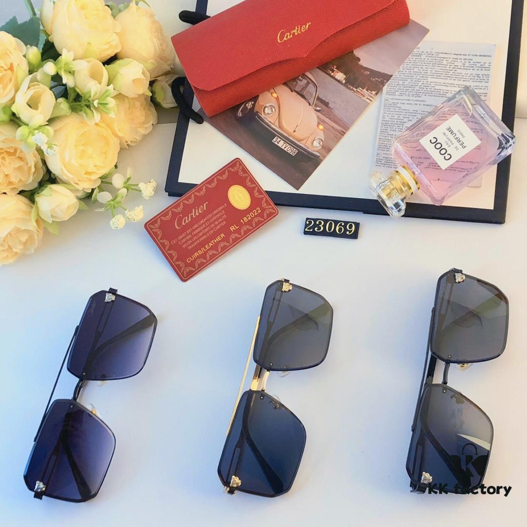 6931ac35ccd8ab3d7afa0875 Cartier New 3D Panther Head Sunglasses, European and American Style, Unique Frameless Sunglasses